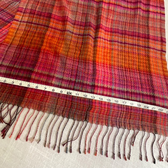 Wool Modal Oversized Multicolor Plaid Shawl70… - Picture 9 of 13